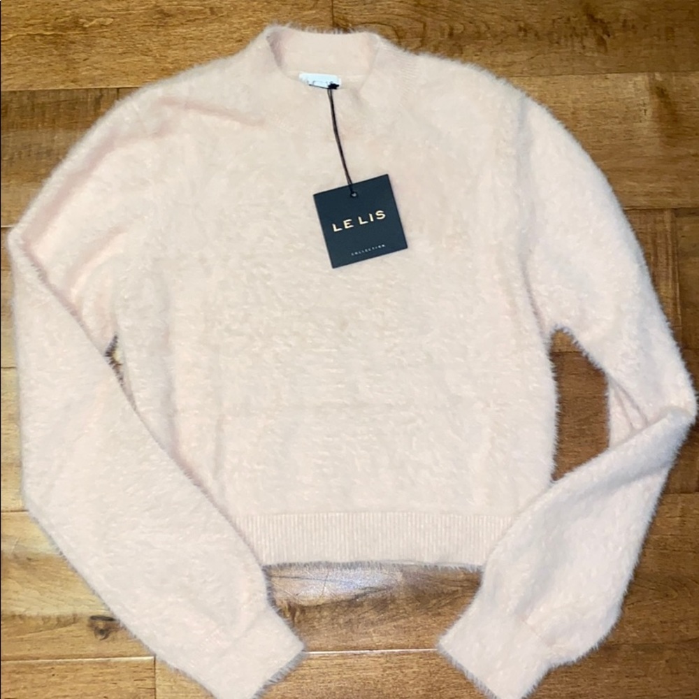 Pink fuzzy sweater